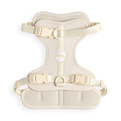 HNS1002L Arlo Medium Adjustable Soft Padded No Pull Pet Harness with 3 Buckles and 3 Leash Clips, Bailey - color: Almond, size: Medium (Chest: 18 - 28")