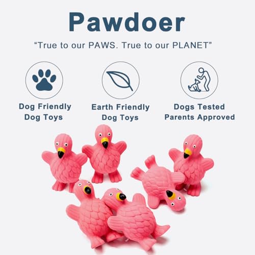 Squeaky Dog Toys for Medium Dogs, Soft Latex Squeaky Dog Ball, Cute Funny Squeak Flamingo Pet Toys - color: Flamingo - 3 Pack, size: Medium