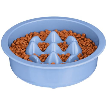 The Niner Slow Feed Bowl - Raised Peaks Slow Down Pets Eating - Fits Elevated Feeders Including Neater Feeder Large Sizes - Gentle on Teeth and Gums - Holds up to 2 Cups (Blue) - color: Blue