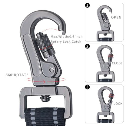 New 12'' Short Dog Leash, Reflective Nylon Padded Handle, Heavy Duty Strong Traffic Leash with Carabiner Clip, Perfect for Large or Medium Dogs (Black, 12 Inch) - color: Black