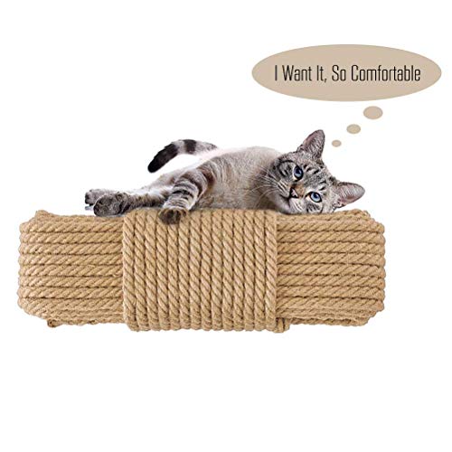 Aoneky Replacement Cat Scratching Post Sisal Rope - Hemp Rope for Cat Tree and Tower - size: 1/4'' 33 Ft