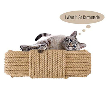 Aoneky Replacement Cat Scratching Post Sisal Rope - Hemp Rope for Cat Tree and Tower - size: 1/4'' 33 Ft