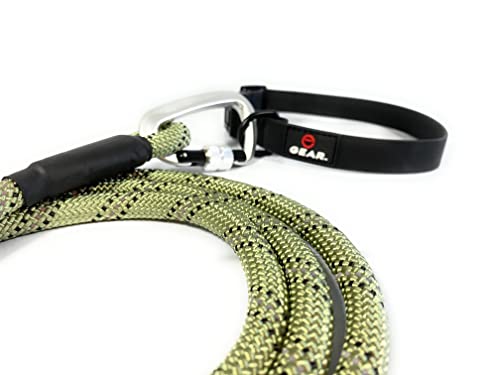 Heavy Duty Dog Leash with 1100LB Rated Locking Carabiner – 6FT Climbing-Inspired Reflective Rope Leash for Large & Medium Dogs that Pull – Padded Handle (Green) - color: Green