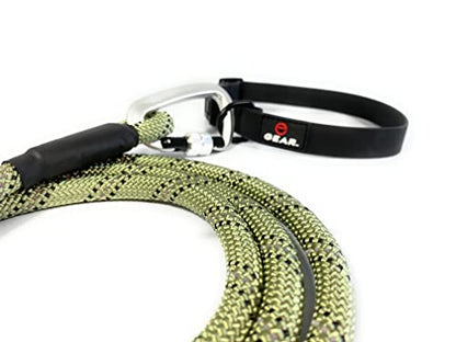 Heavy Duty Dog Leash with 1100LB Rated Locking Carabiner – 6FT Climbing-Inspired Reflective Rope Leash for Large & Medium Dogs that Pull – Padded Handle (Green) - color: Green