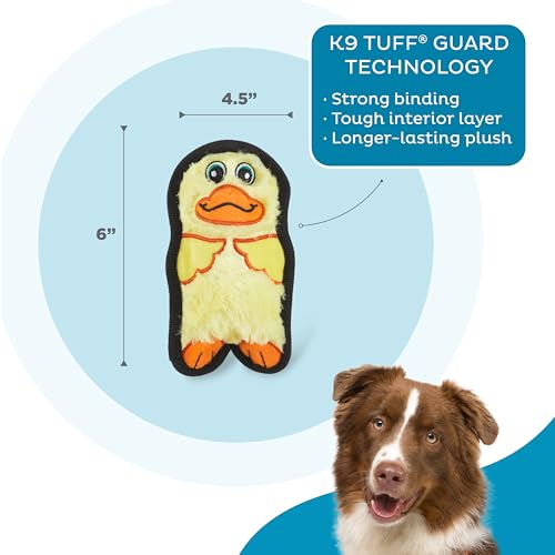 Outward Hound Durablez Minis – Squeaky Plush Dog Toy, No Stuffing for Less Mess, Interactive & Tough, Jumbo Squeaker, Puppies & Small Dogs, Duck, 6" - color: Duck, size: X-Small (Pack of 1)