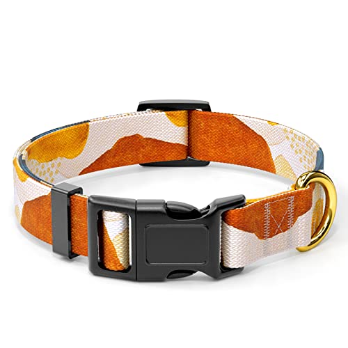 Rnivvi Dog Collar for Small Dogs, Cute Heavy Duty Adjustable Puppy Collar with Quick Release Buckle for Boy Girl & Female, Pet Accessories for Walking Running, XS Length 5/8" Width, Abstract Art - color: Abstract Stones Art, size: XS (Neck 8-12", Width 5/