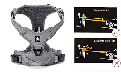 JUXZH Truelove No Pull Dog Harness with Easy Control Handle and 2 Leash Attachments,Reflective Adjustable Pet Vest - color: Gray, size: Small (Pack of 1)