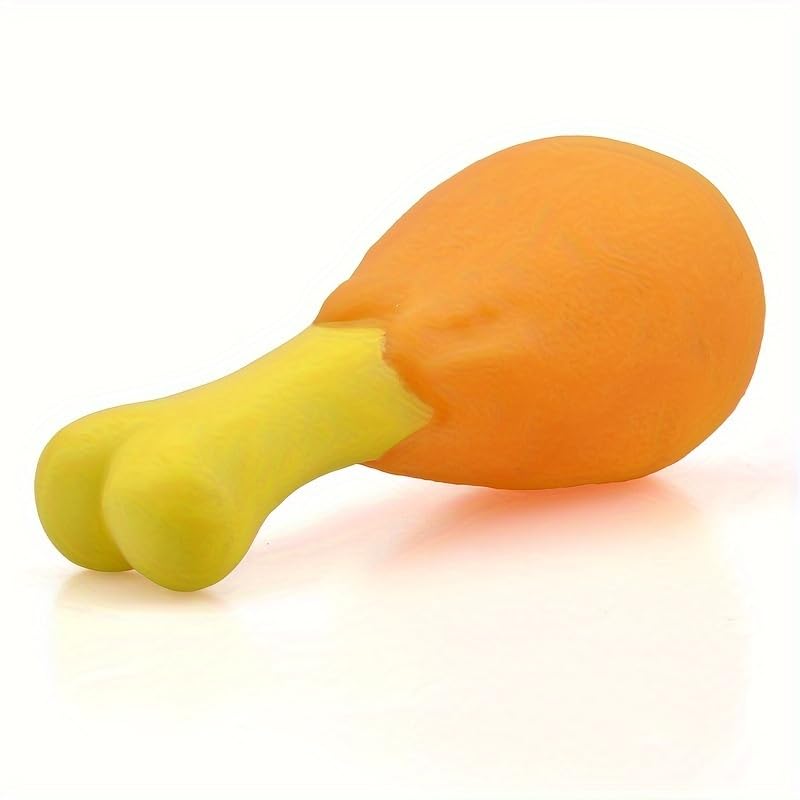 1 Pack Squeaky Chew Toy for Dogs Interactive Silicone Chicken Leg with Bite Force Resistance Durable Puppy Teething Toy (Orange) - color: B