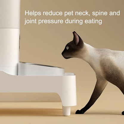 Elevated Pet Food Stand Adjustable Height - Ergonomic Cat & Dog Feeder Shelf with Storage Drawer | Compatible with Automatic Feeders, Protects Neck Health | Durable Snack Organizer for Treats & Food