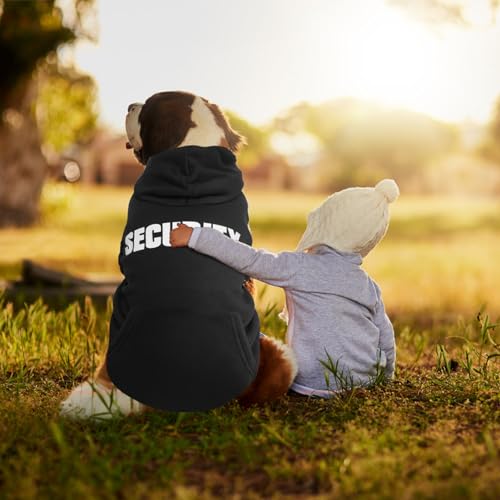 EXPAWLORER Dog Hoodies - Soft and Warm Dog Sweatshirt with Leash Hole, Fall-Fun Fleece Halloween Pet Clothes for Puppy, Cat, Small-Medium-Large Dogs (X-Large, Security) - size: X-Large