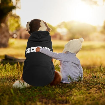 EXPAWLORER Dog Hoodies - Soft and Warm Dog Sweatshirt with Leash Hole, Fall-Fun Fleece Halloween Pet Clothes for Puppy, Cat, Small-Medium-Large Dogs (X-Large, Security) - size: X-Large