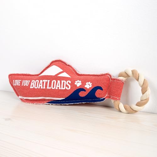 Pavilion - Love You Boatloads - 13" Puppy Dog Toy with Rope Handle K-9 Furry Companion Boat Lake Beach Gift