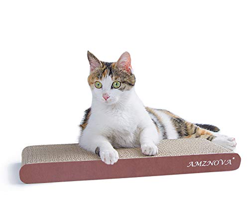 Cat Scratcher Rescratch Cat Scratching Board, Scratching Pad with Catnip for Indoor, Flat Cardboard Scratcher Scratch Board for Kitten, Narrow, Wood Floor Print - color: Wood Floor Print