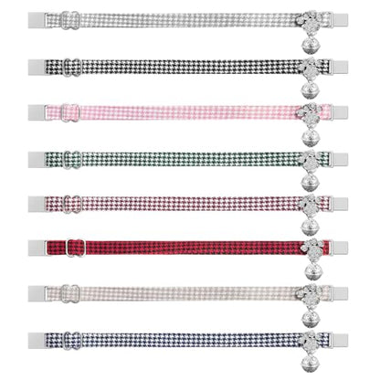 Personalized Breakaway Cat Collars - Magnetic Buckle, Bell - Safety Quick Release, Customized for Girls & Boys Cats- (Houndstooth-Red) - color: Houndstooth-Red