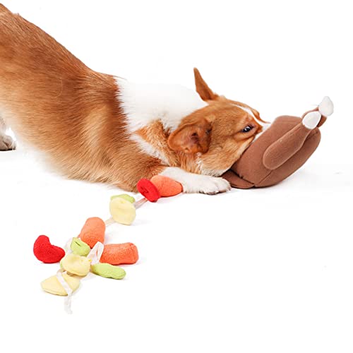 Dog Snuffle Plush Turkey Toy for Dogs Interactive Foraging Chew Toy Hide & Seek Reducing Boredom Preventing Obesity Dog Toy for Teething Puppies for Teeth Dog Snuffle Toys Plush Chew Toys
