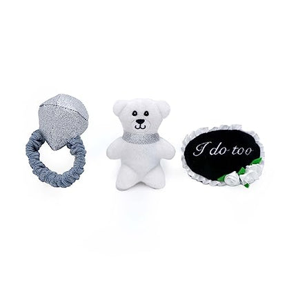ZippyPaws Wedding Dog Toys - Wedding Ring Box Burrow, Gifts for Dog Couples, Fun Dog Engagement Toys for Photos, Rehearsals, After-Parties, and Wedding Gifts