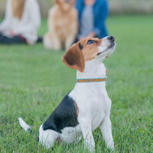 Reflective Personalized Dog Collar - Custom Embroidered Dog Collars with Pet Name and Phone Number for Boy and Girl Dogs, 4 Adjustable Sizes, XSmall,Small, Medium and Large - color: Nylon