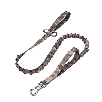 EXCELLENT ELITE SPANKER Bungee Dog Leash Tactical Nylon Adjustable Tactical No Pull Leads Rope for Dogs Quick Release Military Rope with 2 Control Handle (MCP) - color: MCP