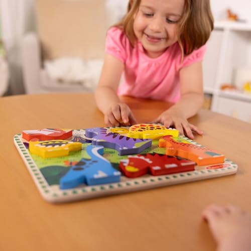 Melissa & Doug Dinosaur Wooden Chunky Puzzle (7 pcs) - FSC Certified - style: Dinosaur