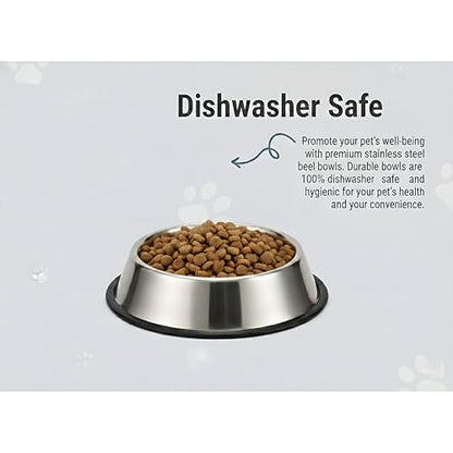 Loving Pets Stainless Steel Non-Tip Dog Bowl – Heavy Duty No Spill Dog Bowl with Removable Rubber Base – Durable, Non-Skid Stainless Steel Dog Food Bowl & Dog Water - size: 16 Ounce