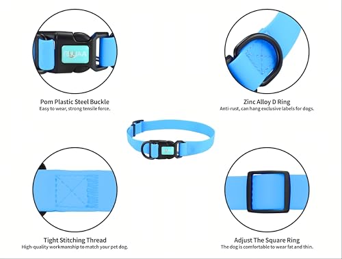 Waterproof Dog Collars,Easy Clean Collar,Adjustable Dog Collars for Small,Medium, Large Dogs (Sky Blue, S) - color: Sky Blue, size: S