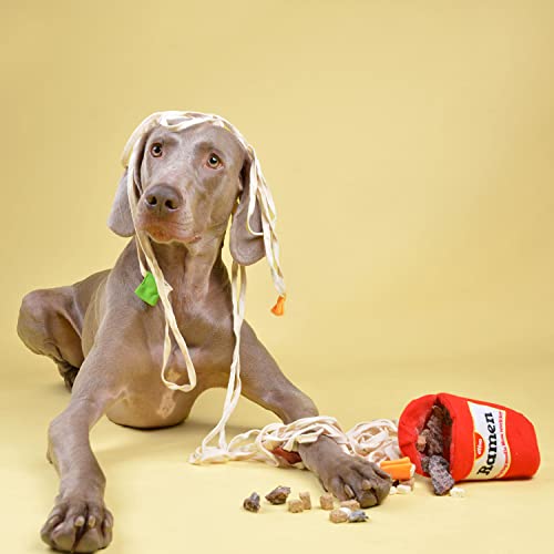CHEWFFON Dog Puzzle Toy, Interactive & Enriching Snuffle Game for Small & Medium Dogs, Hide and Seek Crinkle Toy, Treat Dispensing & Nose Work Fun - style: Ramen Cup