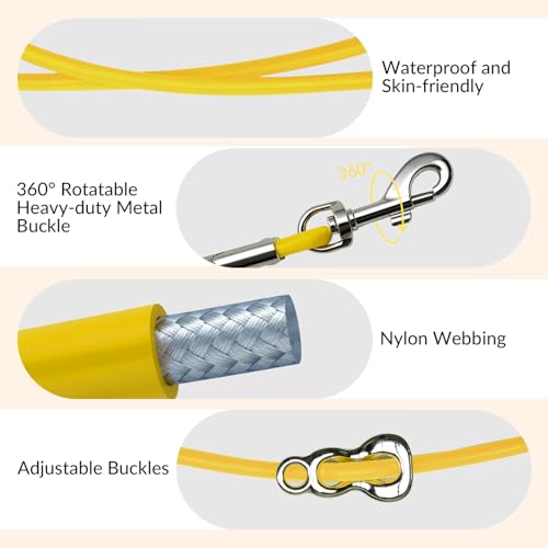 8.2ft Hands Free Dog Leash,Versatile Waist & Crossbody Lead for Medium Dogs,Waterproof & Adjustable for Running Jogging Walking, 360° Swivel Metal Buckle (Yellow) - color: Yellow