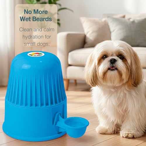 Pet Water Dispenser for Dogs and Cats, 67.6 oz – Gravity-Fed Water Bowl for Clean Drinking, Prevents Wet Fur, BPA-Free Polypropylene, Vida Mansa (Clear Light Blue) - color: Clear Light Blue