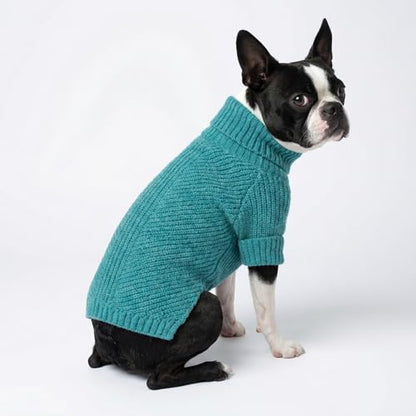 Fitwarm Turtleneck Dog Knitted Sweater, Thermal Winter Clothes for Small Dogs - Boy, Girl, Doggy Pullover Jumper, Pet Outfit, Teal Blue, XS - color: Steel Blue, size: X-Small