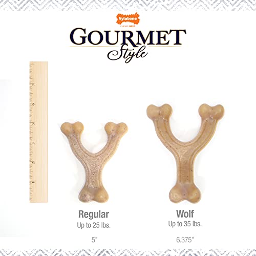 Nylabone Gourmet Style Wishbone Strong Chew Toy for Dogs, Chicken Flavor, Large - Up to 50 lbs, 1 Count - size: Large