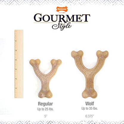 Nylabone Gourmet Style Wishbone Strong Chew Toy for Dogs, Chicken Flavor, Large - Up to 50 lbs, 1 Count - size: Large