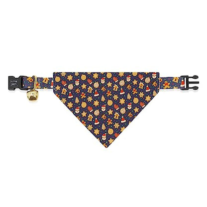 Ultra Joys Cat Collar - Breakaway Safety, Bells & Bowtie Gingerbread Man Small - color: Gingerbread-Whole Set, size: Small