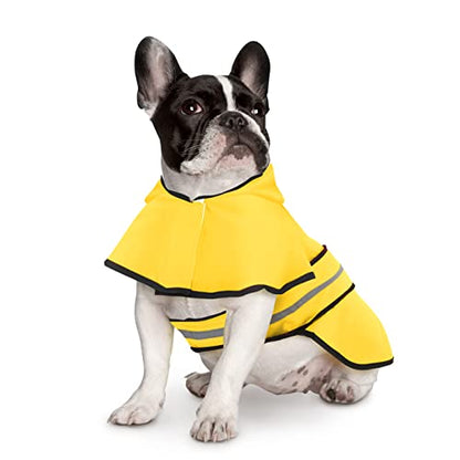 HDE Dog Raincoat Jacket Reflective Adjustable Hooded Pet Poncho Rain Coat with Leash Hole for Small to X-Large Dogs Yellow - M - color: Yellow, size: Medium