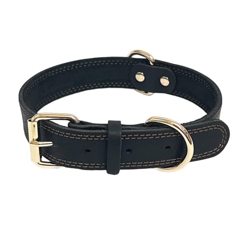 Leather Dog Collar, Handmade Genuine Leather Collar for Small Dogs, Adjustable Puppy Collars for Small Dogs Cats Black - color: Black, size: XS:0.6'' Wide for 11.8''-14.2'' Neck