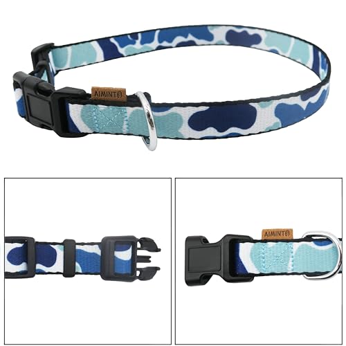Dog Collar, Cute Camouflage Pattern, Soft and Adjustable Collar with Quick Release Buckle (XS (Neck 9-13", Width 3/8"), Camouflage Blue) - color: Camouflage Blue, size: XS (Neck 9-13", Width 3/8")