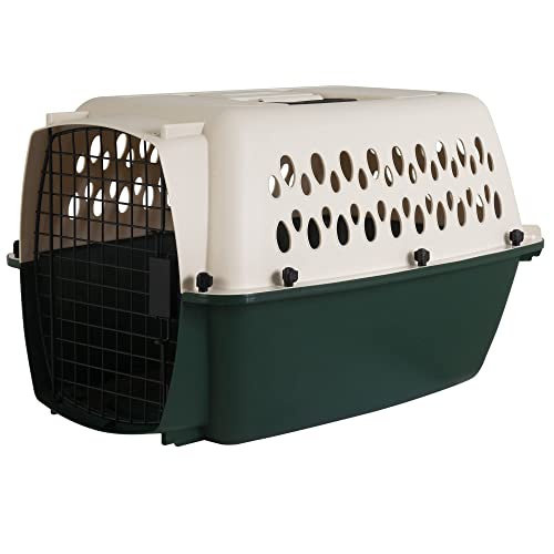 Petmate Ruffmaxx Dog Kennel Pet Carrier & Crate 24" (10-20 Lb), Outdoor and Indoor for Large, Medium, and Small Dogs - Made from Durable Recycled Material w/ 360-Degree Ventilation, Made in USA - color: Green, size: 24.0"L x 16.7"W x 14.5"H