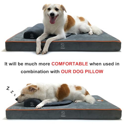 Hard-Wearing Orthopedic Dog Bed for Crate, 23x16 Inch, Made of Memory and HR Foam, Two-Sided Use, Providing Soft and Relatively Hard Support, with an Extra Inner Waterproof Protector (Gray) - size: XS（23"L x 16"W x 2"Th）