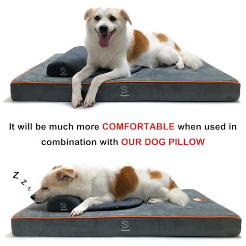 Hard-Wearing Orthopedic Dog Bed for Crate, 29x18 Inch, Made of Memory and HR Foam, Two-Sided Use, Providing Soft and Relatively Hard Support, with an Extra Inner Waterproof Protector (Gray) - size: S（29"L x 18"W x 2.5"Th）