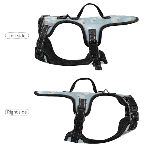 Daisy Flower Blue Reflective Dog Walking Gear for Dog pet Dog Training Control Vest for Walking at Night Chaleco para perro - size: S