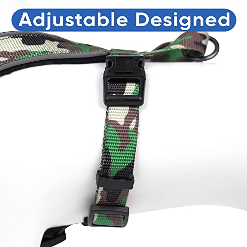 Pawtitas Reflective Padded Dog Harness for X-Small Dogs – Adjustable Puppy Step-in Vest | Fits Chest 14–18 in | No Pull Training Harness | XS | Green Camouflage - color: Green Camouflage, size: X-Small (Pack of 1)