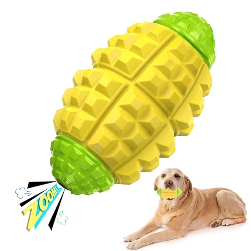 YINEYA Dog Toys for Aggressive Chewers, Durable Dog Chew Toys for Medium & Large Breeds, Indestructible Dog Toy to Keep Them Busy, Squeaker Tough Puppy Chew Toys for Teething, Reduce Boredom - Yellow - color: Yellow