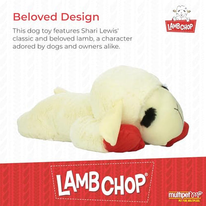 Multipet Lamb Chop Dog Plush Toy - Squeaky Toy for All Dogs - Extra Soft Plush - Stuffed Animal for Cuddling & Playing - Jumbo (24", Cream) - size: 24" Jumbo, style: White