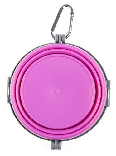 Loving Pets Bella Roma Collapsible Dog Bowls - Silicone Dog Bowls, Foldable Bowl, Puppy Essentials & Hiking Pet Supplies Great for Home & Travel (Pink, Small) - color: Pink, size: Small Travel Bowl