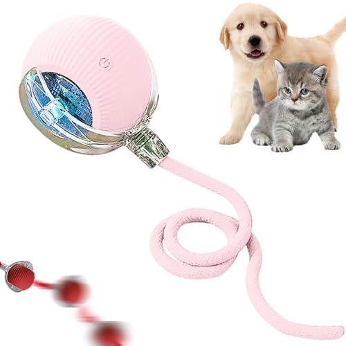 Interactive Cat Toy, 2025 New Cat Toy for Indoor Cats, Intelligent Rolling Ball Toys, Kitten Toys for Bored Indoor Cats/Dogs (Pink) - color: Pink