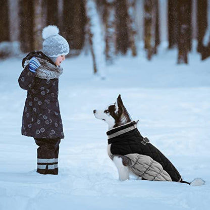 Lelepet Dog Coat Warm Dog Winter Coat Waterproof Dogs Jacket with Harness Built in Reflective Pet Fleece Vest Zip-Up Cold Weather Coats for Small Dogs Turtleneck & Windproof Coats Chihuahua Black XS - color: Black, size: X-Small