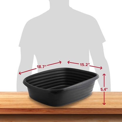 Arm & Hammer Simply Recycled Plastic Cat Litter Pan, Made in USA, Easy to Clean, Large Durable Litter Box, Black - style: Recycled