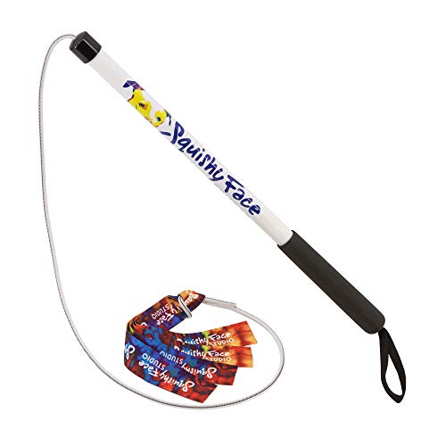 Squishy Face Studio Flirt Pole V2 with Lure - Durable Dog Toy for Fun Obedience Training & Exercise, Rainbow Tie Dye, Jr. - 24 inch - color: Rainbow Tie Dye, size: Junior (24 in), style: No Squeaker