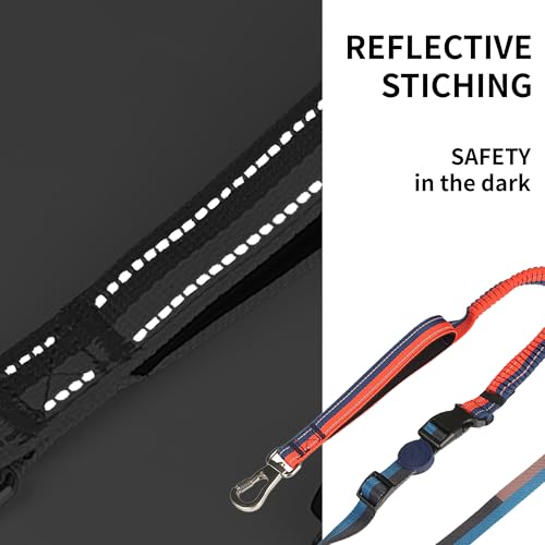 ‌EVERKING 6ft Hands-Free Dog Leash - 6-in-1 Adjustable with 360° Rotating Buckle, Night Reflective & Shock Absorbing for Large/Small Dogs (Up to 120lbs) (Dark Blue) - color: Dark blue