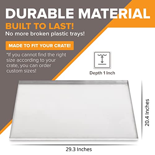 Pinnacle Systems 29.3" X 20.4" Metal Replacement Dog Crate Pan Chew Proof Crack Proof Pet Kennel Tray Central Dog Training Crate Pan Pet Supplies, Galvanized, 1" H - color: Galvanized, size: 29.3" x 20.4"