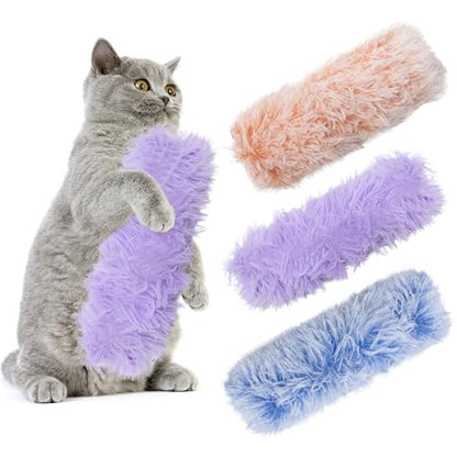 3 Pack Catnip Soft Durable Cat Pillows, Rich Color Catnip Indoor Interactive Cat Kicker, Companion Toys for Cats (Purple Set) - color: Purple+Blue+Pink